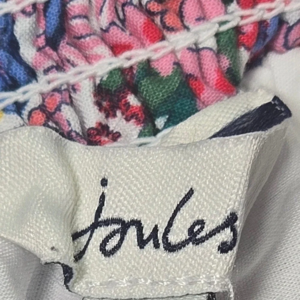 Joules Girls Floral Skirt Denim Pockets Elastic Waist Size 11 Years
